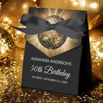 Gold 50th Birthday Party Gold Disco Ball Favor Boxes