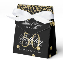 Gold 50th Birthday Thank You Confetti Black Favor Boxes