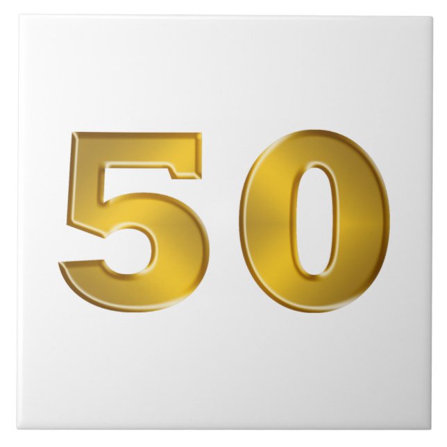 Gold 50th ceramic tile (Front)