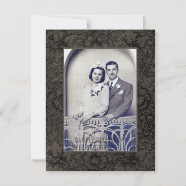 Gold 50th Golden Anniversary Party Photo Invite (Front)