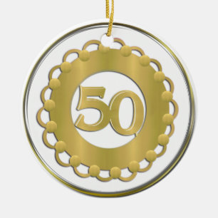 Gold 50th Ornament