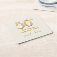 Gold 50th Wedding Anniversary | Champagne White