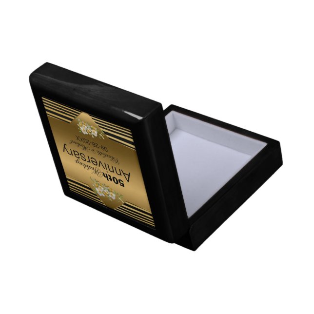 Gold 50th Wedding Anniversary Gift Box (Back Open)