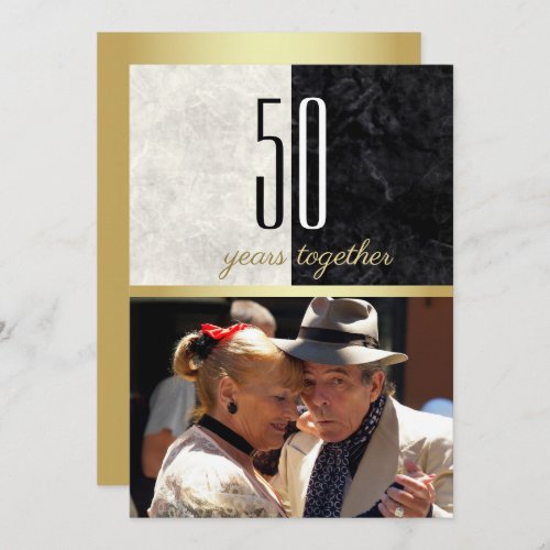 Gold 50th Wedding Anniversary Invitation