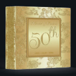 Gold 50th  Wedding Anniversary Keepsake Binder<br><div class="desc">Keepsake binder for your Golden Anniversary - your 50th anniversary- all gold with a floral brocade pattern on the front , ornate gold binding and golden back cover - perfect for keeping the evenings keepsakes, photos, the menu from dinner - a keepsake/photo/scrap album - pages not included. NOTE: NO real...</div>