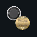 Gold 50th Wedding Anniversary Magnet<br><div class="desc">Fifty years together as man and wife is an incredibly long time and deserves a grand celebration. Add this beautiful refrigerator magnet to your 50th anniversary collection - a great way to commemorate your anniversary. The text on this product is fully customizable and will allow you to make changes as...</div>
