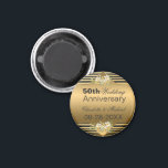Gold 50th Wedding Anniversary Magnet<br><div class="desc">Fifty years together as man and wife is an incredibly long time and deserves a grand celebration. Add this beautiful refrigerator magnet to your 50th anniversary collection - a great way to commemorate your anniversary. The text on this product is fully customizable and will allow you to make changes as...</div>