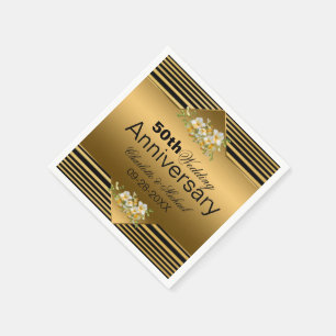 Gold 50th Wedding Anniversary Napkins