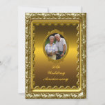 Gold 50th Wedding Anniversary Party Invitation