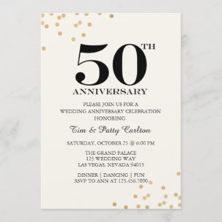 Gold 50th Wedding Anniversary Party invitation