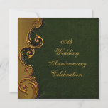 Gold 50th Wedding Anniversary Party Invitation