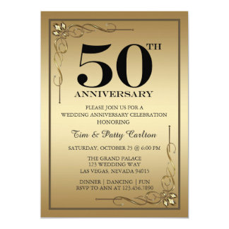 50th Wedding Anniversary Invitations | Zazzle