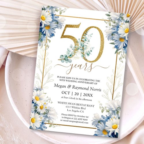 Gold 50th Wedding Anniversary Party Wild Daisy