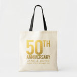 Gold 50th Wedding Anniversary Personalized Gift Tote Bag at Zazzle
