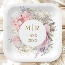 Gold 50th Wedding Anniversary Pink Peony Floral