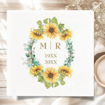 Gold 50th Wedding Anniversary Sunflower Floral 
