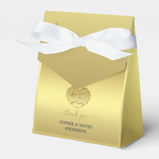Gold 50th Wedding Anniversary We still DO  Favor Boxes (Front Side)