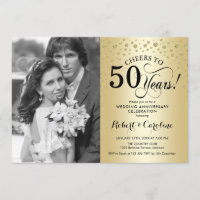 Gold 50th Wedding Anniversary with Photo