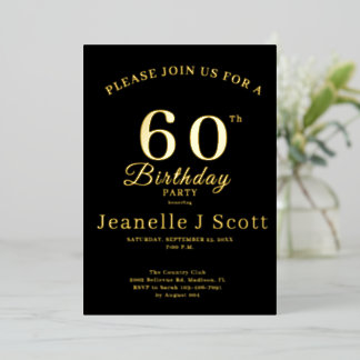 Gold 5" x 7" foil invitation