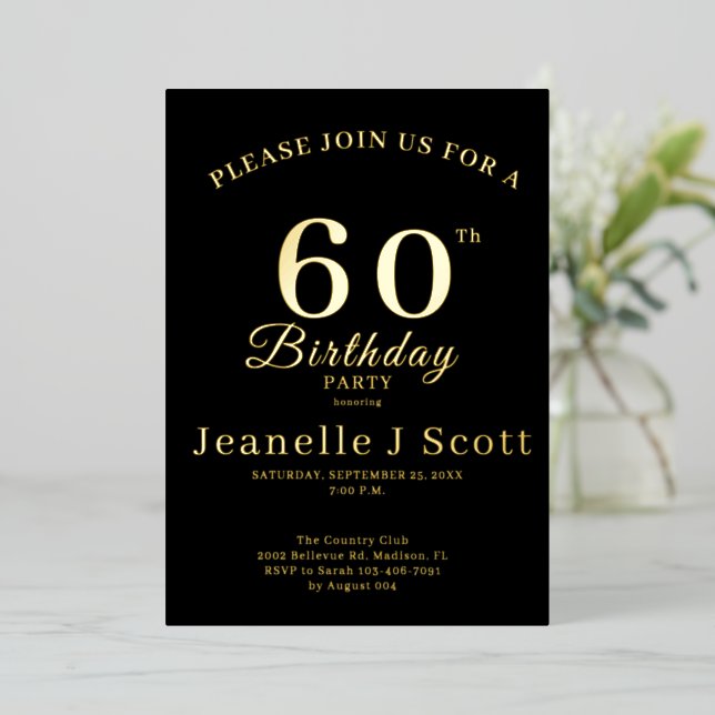 Gold 5" x 7" foil invitation (Standing Front)