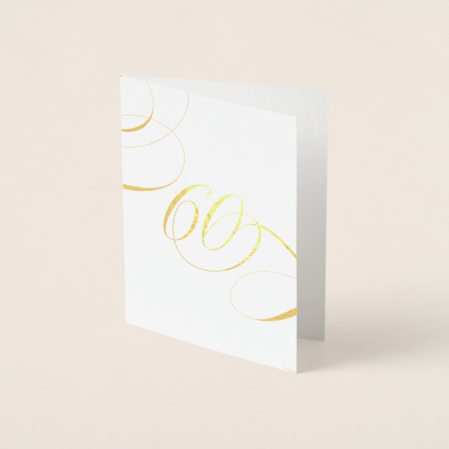 Gold 60 Calligraphy Milestone Birthday Anniversary Foil Card (Front)