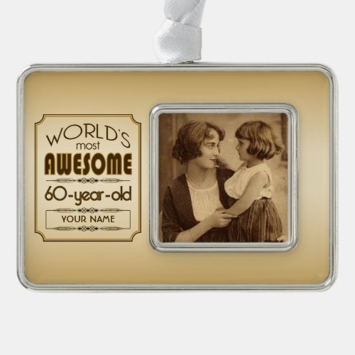 Gold 60th Birthday Celebration World Best Fabulous Christmas Ornament