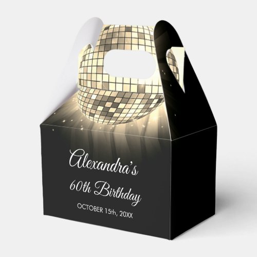 Gold 60th Birthday Party 70s Disco Ball Favor Boxes