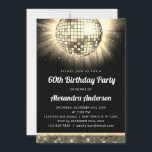 Gold 60th Birthday Party 70's Disco Ball Invitation<br><div class="desc">Absolutely, here's a description for a Gold 60th Birthday Party 70's Disco Ball Invitation: "Prepare to shimmer and groove the night away with our Gold 60th Birthday Party 70's Disco Ball Invitation! This invitation embodies opulence and nostalgia, making it the perfect choice for celebrating a milestone 60th birthday with a...</div>