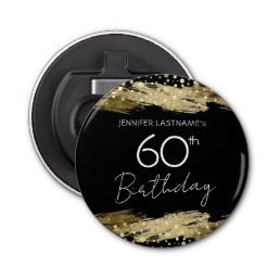 Gold 60th Birthday Party Bottle Opener
