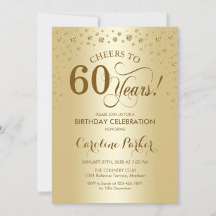 Gold 60th Birthday Party Invitation