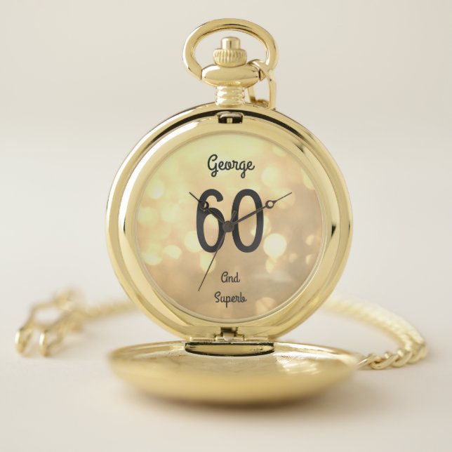 Gold 60th Birthday Personalised Pocket Watch (Inside)