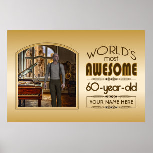 Gold 60th Birthday World’s Best Custom Photo Fra Poster