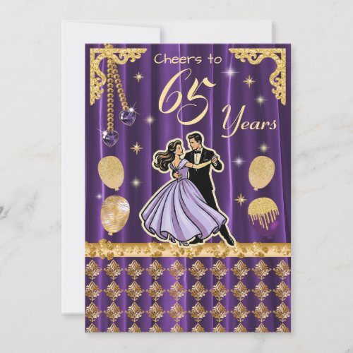 Gold 65th Birthday with Dancing Couples