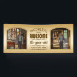 Gold 65th Birthday World’s Best Custom Photo Frame Banner<br><div class="desc">Celebrate the milestone birthday of your favorite senior citizen with this classy gift reminding them of how fabulous they are. Clean lines and tones of brown, gold and cream make up this simple yet elegant frame design that may be customized with your favorite photos, names, initials or other text. This...</div>