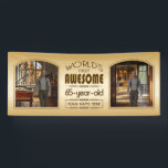 Gold 65th Birthday World’s Best Custom Photo Frame Banner<br><div class="desc">Celebrate the milestone birthday of your favorite senior citizen with this classy gift reminding them of how fabulous they are. Clean lines and tones of brown, gold and cream make up this simple yet elegant frame design that may be customized with your favorite photos, names, initials or other text. This...</div>