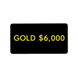 Gold $6,000 Market Celebration Label