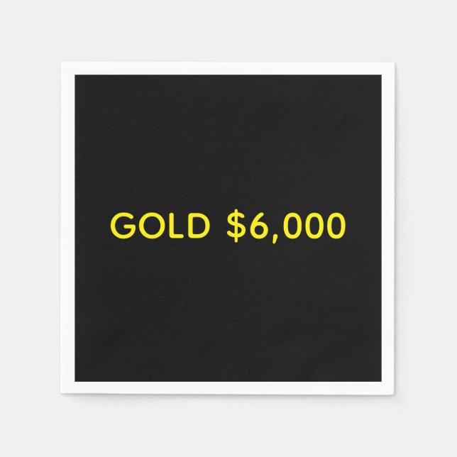 Gold $6,000 Market Celebration Napkins (Front)