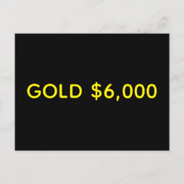 Gold $6,000 Market Celebration Postcard