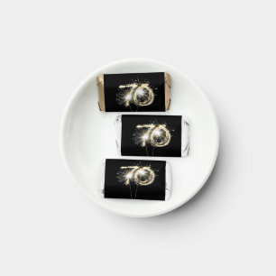 Gold 70th Anniversary Sparklers On Black Hershey's Miniatures