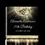 Gold 70th Birthday 70's Disco Ball Guest Book<br><div class="desc">Elevate your 70th birthday celebration with our Gold 70th Birthday Party 70's Disco Ball Guest Book. This guest book captures the essence of the disco era, making it the perfect choice for a retro-themed bash or any event where you want to infuse a touch of '70s magic. In a radiant...</div>