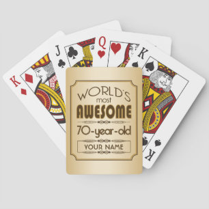 Gold 70th Birthday Celebration World Best Fabulous Poker Cards