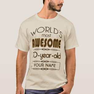 Gold 70th Birthday Celebration World Best Fabulous T-Shirt