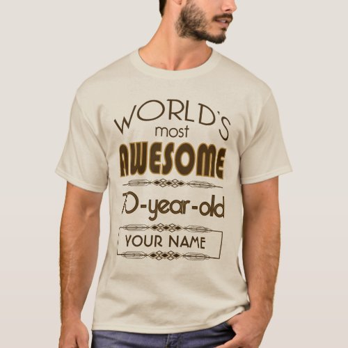 Gold 70th Birthday Celebration World Best Fabulous T_Shirt