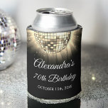 Gold 70th Birthday Party 70's Disco Ball Can Cooler<br><div class="desc">Elevate your 70th birthday celebration with our Gold 70th Birthday Party 70's Disco Ball Can Cooler. This can cooler captures the essence of the disco era, making it the perfect choice for a retro-themed bash or any event where you want to infuse a touch of '70s magic. In a radiant...</div>