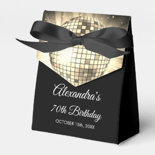 Gold 70th Birthday Party 70's Disco Ball Favor Boxes