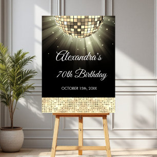 Gold 70th Birthday Party 70's Disco Ball Foam Board