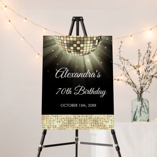 Gold 70th Birthday Party 70s Disco Ball Foam Board