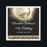Gold 70th Birthday Party 70's Disco Ball Napkins<br><div class="desc">Elevate your 70th birthday celebration with our Gold 70th Birthday Party 70's Disco Ball Napkins. These napkins are designed to add a touch of retro glamour and sophistication to your milestone bash, making it a celebration to remember. In a radiant shade of gold, these napkins exude elegance and style. The...</div>