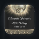 Gold 70th Birthday Party 70's Disco Ball Paper Plates<br><div class="desc">Elevate your 70th birthday celebration with our Gold 70th Birthday Party 70's Disco Ball Paper Plates. These plates are designed to add a touch of retro glamour and sophistication to your milestone bash, making it a celebration to remember. In a radiant shade of gold, these paper plates exude elegance and...</div>