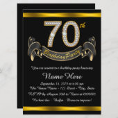 Gold 70th Birthday Party Invitation | Zazzle